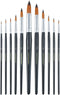 Transon 11pcs Round Paint Brush Basic Set for Watercolor, Acrylic, Gouache, Ink, and Tempera Painting...