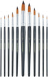 Transon 11pcs Round Paint Brush Basic Set for Watercolor, Acrylic, Gouache, Ink, and Tempera Painting...