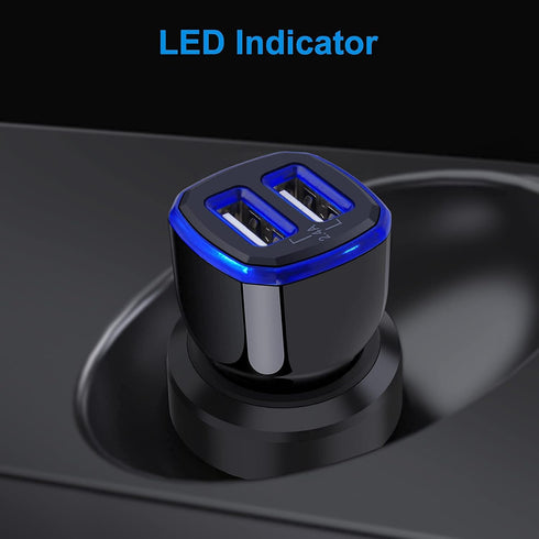 USB Car Charger,5Pack 2.4A Dual Port USB Cigarette Lighter Car Phone Charger Plug Car Adapter for iPhone 15 14 13 12 SE 11 Pro Max, Samsung Galaxy...