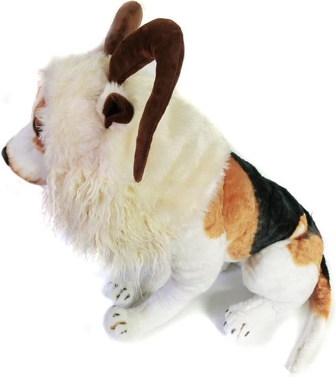 Funny Pet Reindeer Moose Costumes for Dog, Cute Furry Pet Wig for Halloween Christmas, Pet Clothing Accessories (Goat, Size M)...