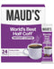 Maud's Half Caffeine Instant Coffee, 24 ct, 100% Arabica Coffee, Medium Roast, Instant Hot or Iced Coffee - Just add water...