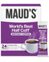 Maud's Half Caffeine Instant Coffee, 24 ct, 100% Arabica Coffee, Medium Roast, Instant Hot or Iced Coffee - Just add water...