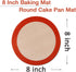 8 Inch Round Silicone Baking Mat, Set of 3 Reusable Silicone Baking Mats, Silicone Mat for 8 Inch Cake Pan, Silicone Mat for Baking Cake, Pizza, P...