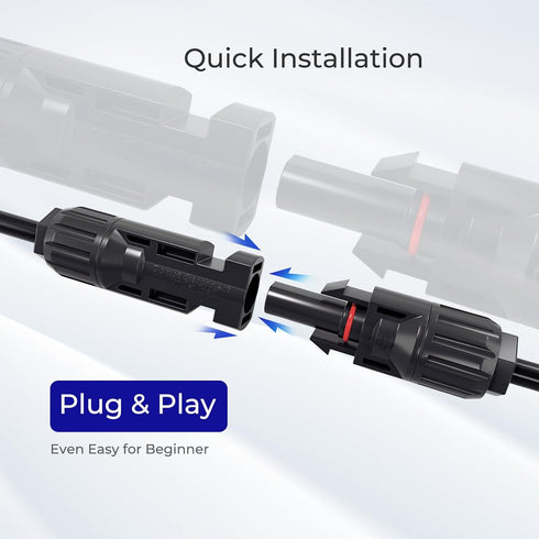 Renogy Solar Connectors Parallel Adapter Cable MMF+FFM, Upgrade-1 Pair Y Branch, Black...