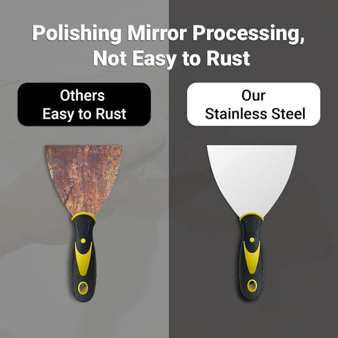 4 Pack Putty Knife Scraper, 2" 3" 4" 5" Putty Knife Set, Stainless Steel Putty Knife Scraper, Wallpaper Scraper Paint Scraper Tool for Spreading D...