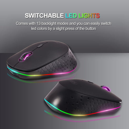 Wireless Gaming Mouse Computer Mouse PC Mouse Mac Gaming Mouse Bluetooth Mouse Soundless Mouse Mice for PC, Tablet, Laptop with Win/Pad/Mac/Linux/...