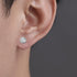 D.Bella Stud Earrings Fake Cubic Zirconia Diamond Earrings for Women Men Silver...