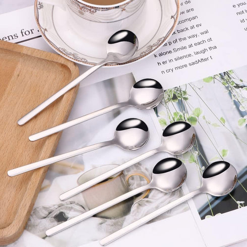 12-Piece Stainless Steel Espresso Spoons, Mini Teaspoons Set for Coffee Sugar Dessert Cake Ice Cream Soup Antipasto Cappuccino, 5.24 Inch Stirring...