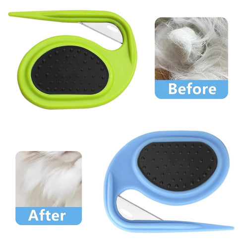 2 PCS Pet Grooming Tool Professional Dematting Comb Dog Detangler Brush Hair Grooming Tool Dog Undercoat Rake Grooming Rake for Grooming - Cuts Th...