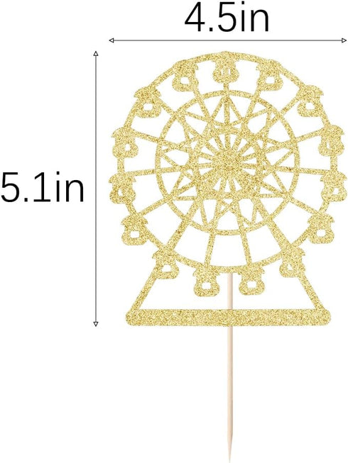 Golden Paper Ferris Wheel Cake BirthdaParty Decoration Celebrations for Boys and Girls...