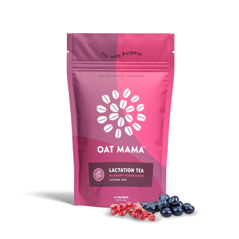 Oat Mama Lactation Tea for Breastfeeding Moms - Blueberry Pomegranate | Breastfeeding Essentials for Milk Supply Increase | Organic Lactation Supp...