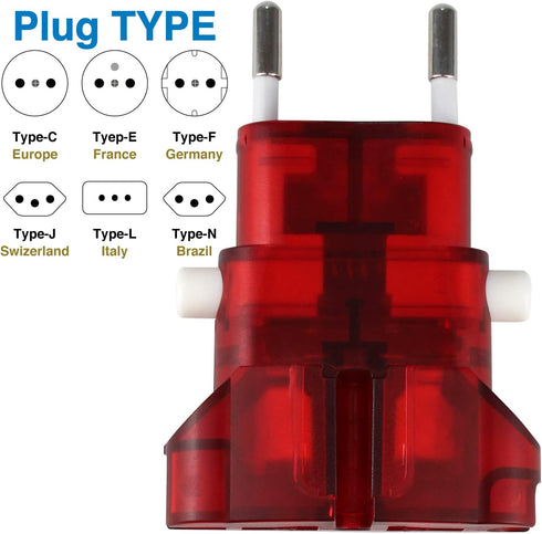ROAD WARRIOR International Travel Plug Adapter Europe/UK/Australia/USA/India/China Does Not Convert Voltage Slim RW101CR...