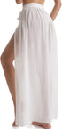 Eicolorte Beach Wrap Maxi Skirt for Women Bathing Suit Swim Bikini Cover Up Sarong (White, 4-12)...