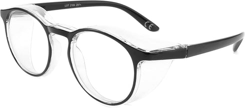 Safety Glasses Anti Fog Goggles Protective Eyewear Blue Light Blocking Anti Dust UV Protection Glasses For Men Women (Round-Black)...