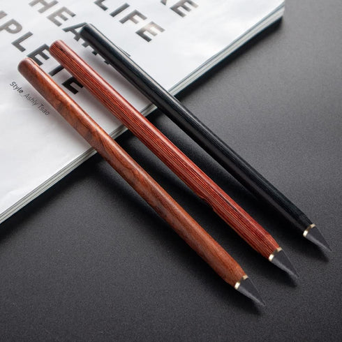 3 PCS Inkless Everlasting sandalwood Pencil,Everlasting Pencil with 3 pcs Replacement Nibs, Infinite Pencil, Unlimited Writing Pencil,Eternal for ...