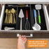 Black Bamboo Drawer Organizer - Silverware&Utensil Holder Organizer for Kitchen Drawers, Multi-Use Drawer Dividers Boxes for Bathroom Counter?Cabi...