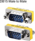 uxcell DB15 VGA Gender Changer 15 Pin Male to Male 3-row Mini Gender Changer Coupler Adapter Connector for Serial Applications Blue...