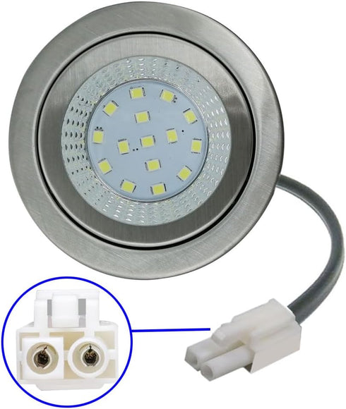 2-Pack 1.5W LED Cooker Range Hood Bulb Light 12V DC 60mm Hole Closet Light Undercabinet Light Recessed Downlight Clear Glass 20W Halogen Equivalen...