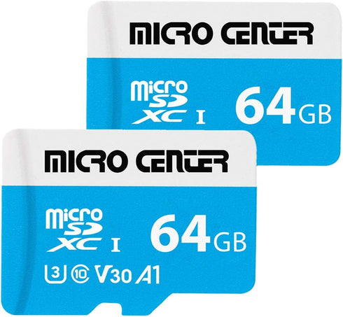 Micro Center 64GB microSDXC Card 2 Pack, Nintendo-Switch Compatible Micro SD Card, UHS-I C10 U3 V30 4K UHD Video A1 R/W Speed up to 95/30 MB/s Fla...