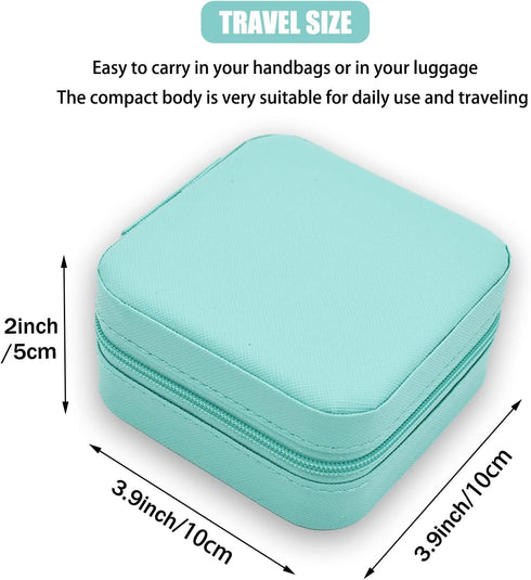 MODENGKONGJIAN Mini Jewelry Travel Case, PU Leather Travel Jewelry Organizer Box, Small Portable Portable Jewellery Storage Holder for Womens Ring...