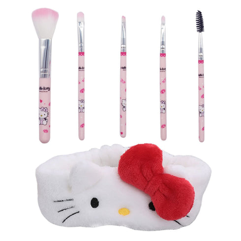 5PCS Kitty Makeup Brush with Kitty Cat Headband-Cosmetic Makeup Brush Set Professional Tool Kit Set Brush Set Best Gift for Young Girl Women...