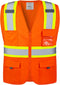 High Visibility Safety Vest with 9 Pockets, Reflective Tape Zipper Front, Work Vest for Men & Women (X-Large, Orange)...