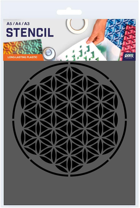 Mandala Stencil - A4 Mandala Stencil for Furniture, Walls, Floors - Mandalas for DIY Home Decor - Reusable Kids Friendly DIY Mandala Stencil for P...
