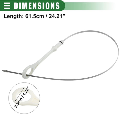Motoforti Engine Oil Dipstick Indicator, Oil Dipstick Replacement, for Mitsubishi Lancer 2008-2017, Metal Plastic, No.1255A068, White...