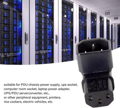 JSER IEC Male C14 to Up Direction Right Angled 90 Degree IEC Female C13 Power Extension Adapter 220V 10A Max...