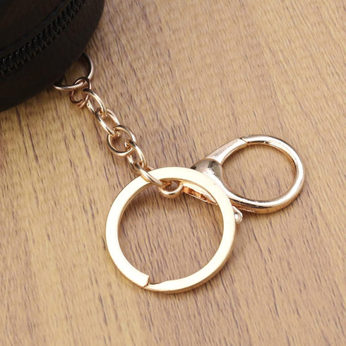 Coin Pouch Leather Wallet with Keychain Ring, Tassel Coin Purse Change Holder Womens Small Coin Purse with Keychain Change Purse, Black, (5Y0E24B1...