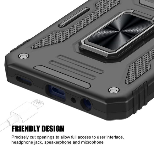 for Samsung Galaxy A25 5G Case, Shockproof Phone Case & Sliding Camera Cover & Ring Holder Kickstand with Screen Protector for Samsung Galaxy A25 ...