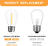 Jslinter S14 LED Bulbs, 25-Pack, 1W Energy-Efficient Outdoor String Lights, 2700K Warm White, Durable & Waterproof, E26 Base, Edison Vintage Ambia...