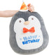 16 inch Happy Birthday Penguin Plush Pillow, Soft Penguin Plushies Toy, Cute Ocean Stuffed Animal Home Room Decoration Birthday Party Gift for gir...