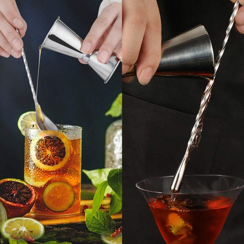 3Pcs 12 Inch Stainless Steel Mixing Spoon, Cocktail Spoon, Stirring Spoon with Long Handle, Bar Spoons and Stirrers for Mixing and Layering Drinks...