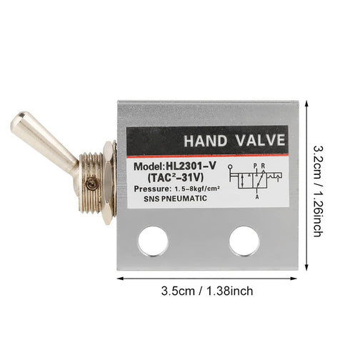 HL2301 3 Position 2 Port Toggle Switch Pneumatic Mechanical Valve...