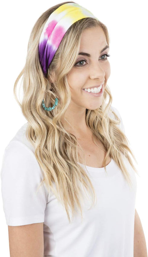 Tulip Headbands 2 Pack Tie Dye Accessory, 2 Count (Pack of 1), White...