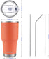 D·S 30oz Orange Tumbler Stainless Steel Insulated Travel Mug with Straw Lid Cleaning Brush (30oz Orange)...
