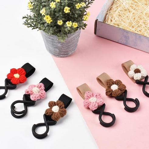 Stroller Hook Flower Stroller Hook Stroller Accessories Baby Walker Magic Velcro Hook Multi-functional Hook 6PCS...
