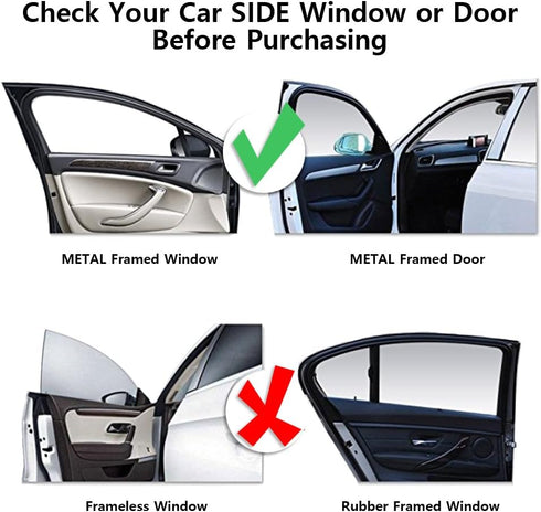 ggomaART Car Side Window Sun Shade - Universal Reversible Magnetic Curtain for Baby and Kids with Sun Protection Block Damage from Direct Bright S...