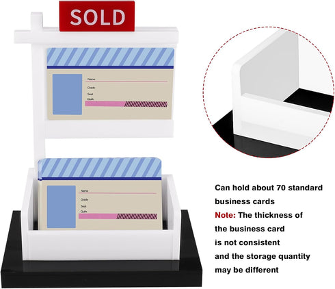 Real Estate Business Card Holder Display Sold Sign for Realtor Business Desktop Business Card Storage Agent Office Reception Holds 3.54 x 2.16 inc...