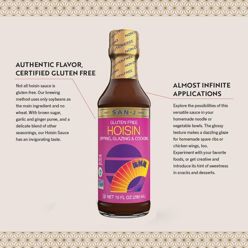 San-J - Gluten Free Hoisin Sauce - Fragrant and Tasty Cooking Sauce - Non-GMO - 10 oz. Bottles - 2 Pack...