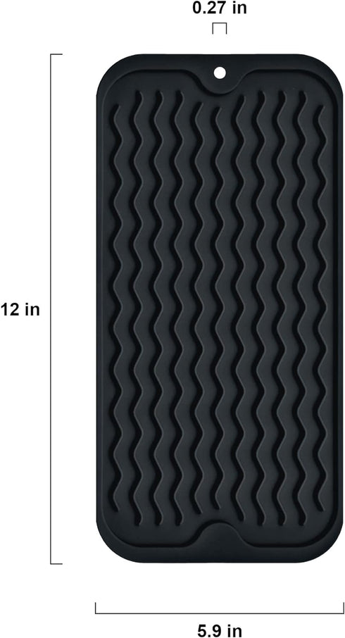 Silicone Dish Drying Mat, Non-Slip Easy Clean Sink Mat Large Heat-resistant Dish Drainer Mat for Kitchen Counter, Sink, Refrigerator or Drawer lin...