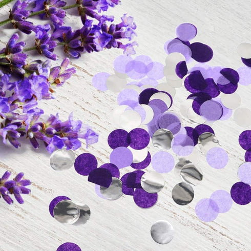 Purple Silver Confetti/Purple Birthday Party Decorations Centerpiece Table Party Decorations/Engagement Baby Shower/Wedding Purple Graduation 2025...