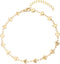 Gold Ankle Bracelets for Women 14K Gold Plated Beaded Heart Chain Simulated Pearl Anklets for Women Waterproof...