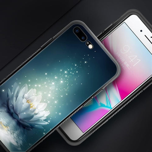 ZHEGAILIAN Case Compatible with iPhone SE 2022,White Lotus Night Cases Compatible with iPhone SE 2022 for Girls,Non-Slip Pattern Design Back Cover...