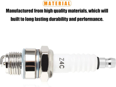 5pcs Spark Plug Z4C for 49cc 50cc 66cc 70cc 80cc 2-Stroke Engine Motorized Bicycle Moped Scooter Yamaha JOG50 90 ZX50 DIO50 Suzuki AG100 QJ50 DX10...