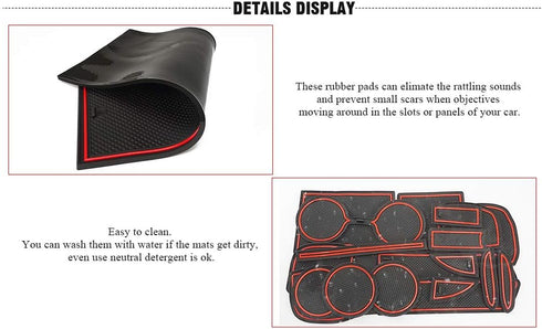 Auovo Anti Dust Mats for Rogue Accessories 2020 2019 2018 2017.5 2017 2016 2015 2014 Custom Fit Door Compartment Liners Car Cup Holder Insert Cent...