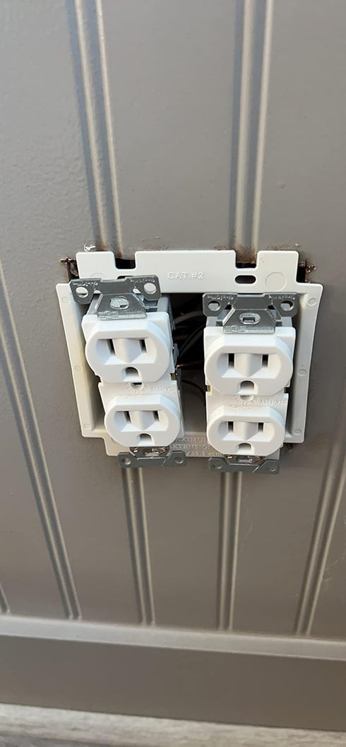 iMBAPrice BE2-1 (2-Gang) Electrical Power Outlet Box Extender, White...