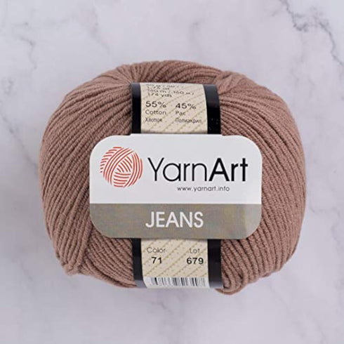 55% Cotton 45% Acrylic YarnArt Jeans Sport Yarn 1 Skein/Ball 50 gr 174 yds (71)...