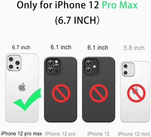 for iPhone 12 Pro Max Waterproof Case 6.7'' - Shockproof, Dustproof, with Screen Protector - Black...